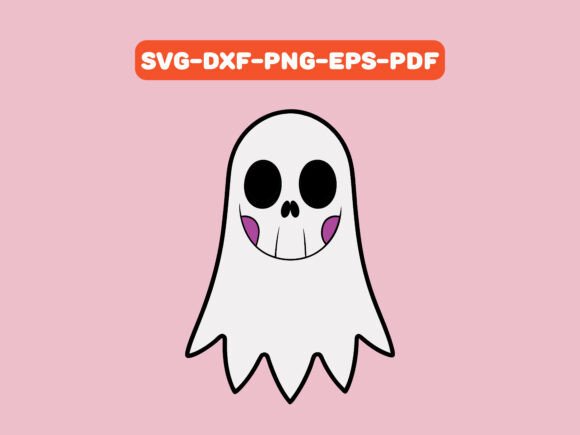 Cute Ghost with Skull Face SVG Vector