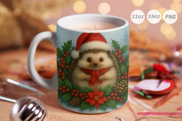 Holiday Christmas Mug Wrap 11 15oz PNG