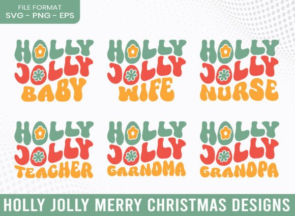 Holly Jolly Family Merry Christmas SVG