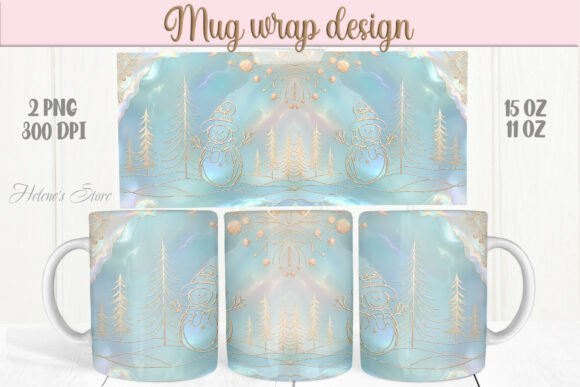Pastel Christmas Mug Wrap 11oz 15oz