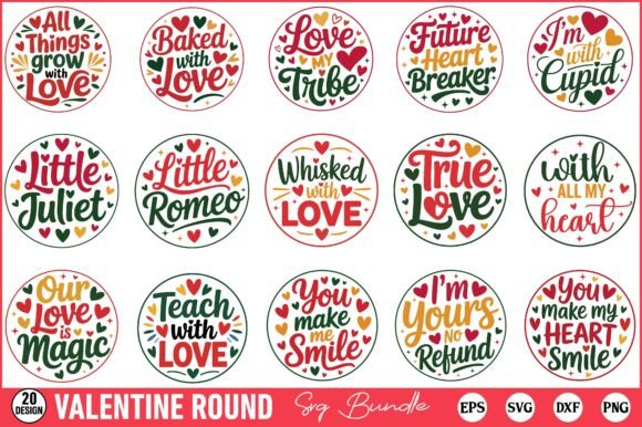 Valentine Round SVG Bundle
